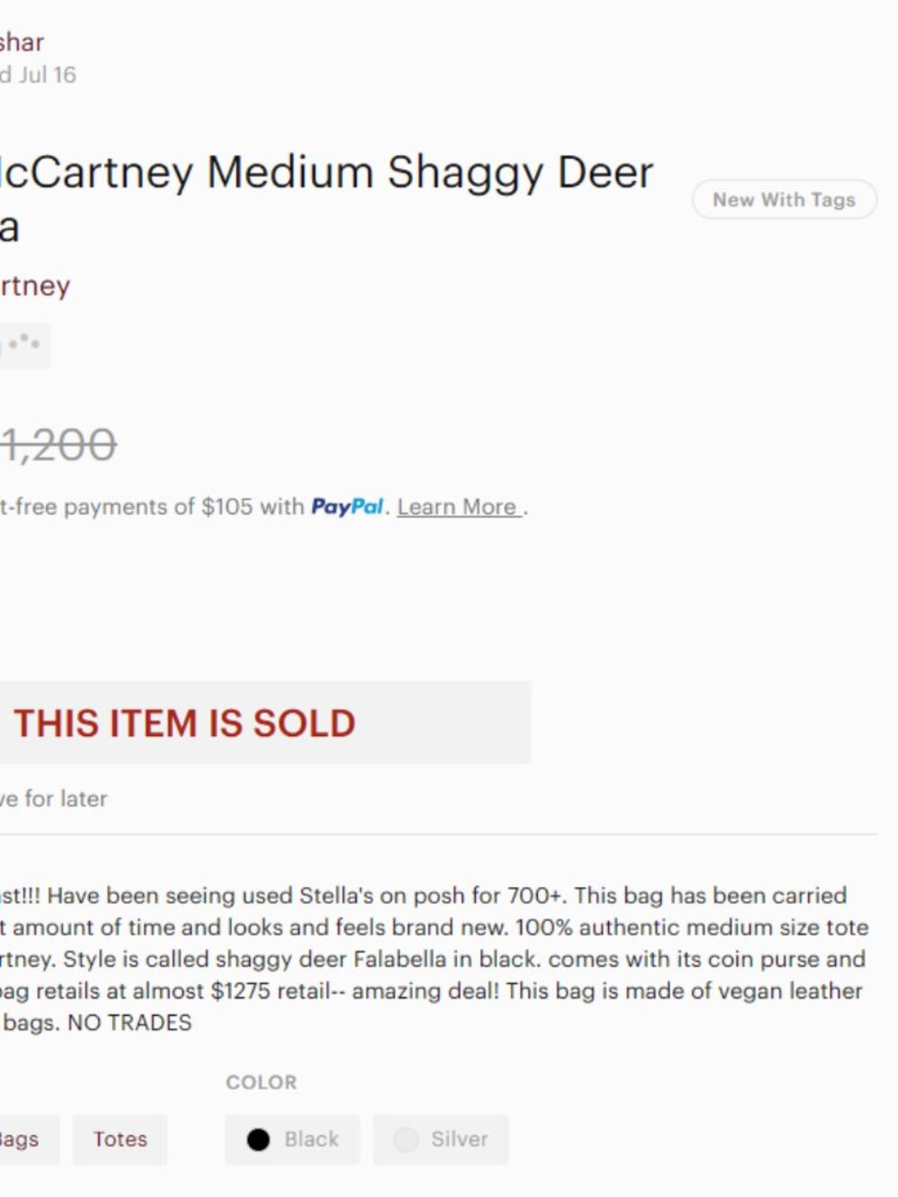 Stella McCartney Medium Shaggy Deer Falabella - Picture 11 of 13